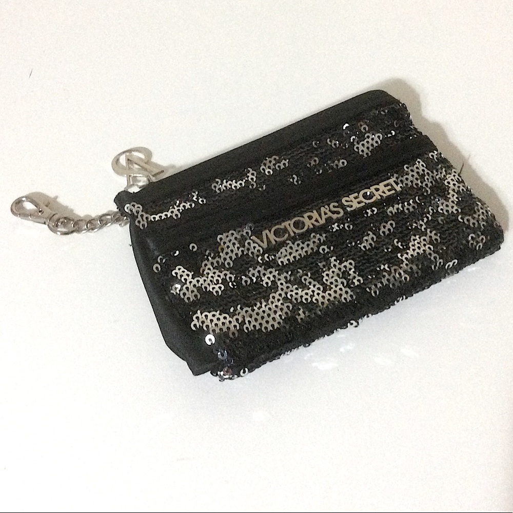 Victoria’s Secret Keychain Sequin Wallet Black